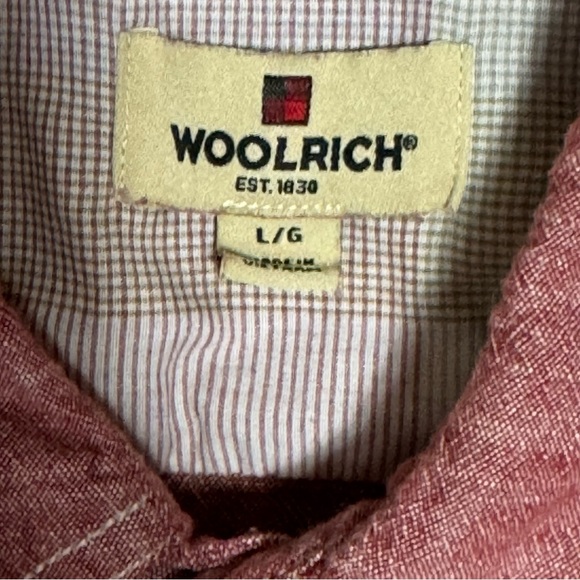 Vintage Woolrich Men’s‎ Large Red Heathered Short Sleeve Button Up Shirt. - Picture 4 of 7